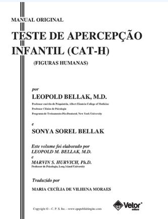 CAT-H Teste de Apercep&Atilde;&sect;&Atilde;&pound;o Infantil - Manual VOL. 1